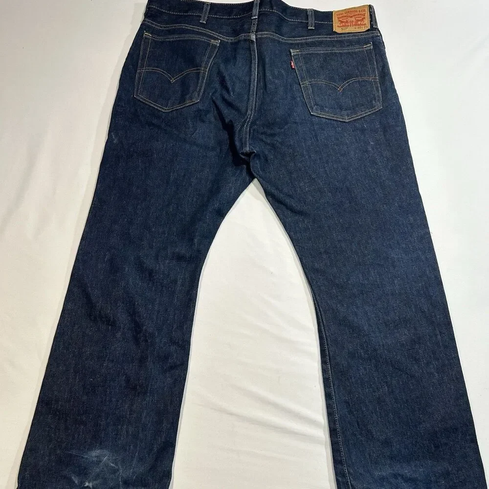 Levi's 517 Jeans Mens 40x32 Blue Denim Bootcut 100% Cotton Dark Wash